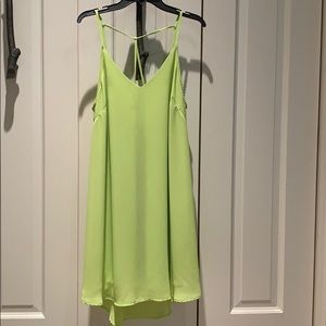 Lime green shift dress